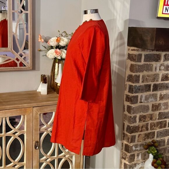 ETHNIC WEAR Women’s Tunic Top in the Size Medium in Brick Red Color - Picture 3 of 9